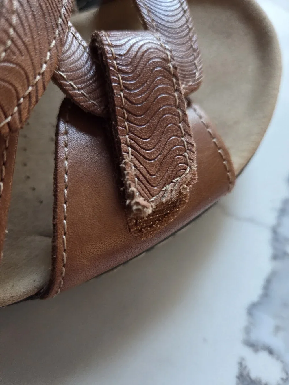 Clarks Brown Triple-Strap Comfort Sandals